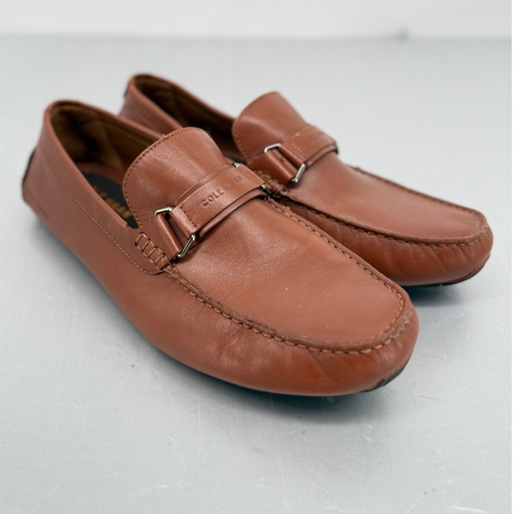 Cole Haan Grandserene Mens 11M Tan Leather Driving Loafers C36620 Slip On Shoes
